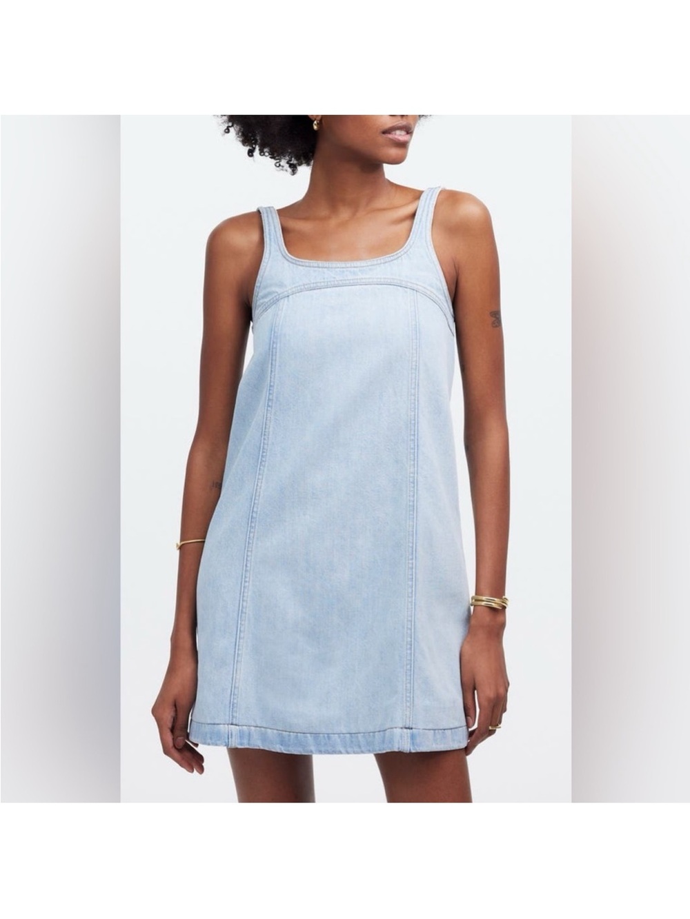 Madewell denim a line sleeveless dress